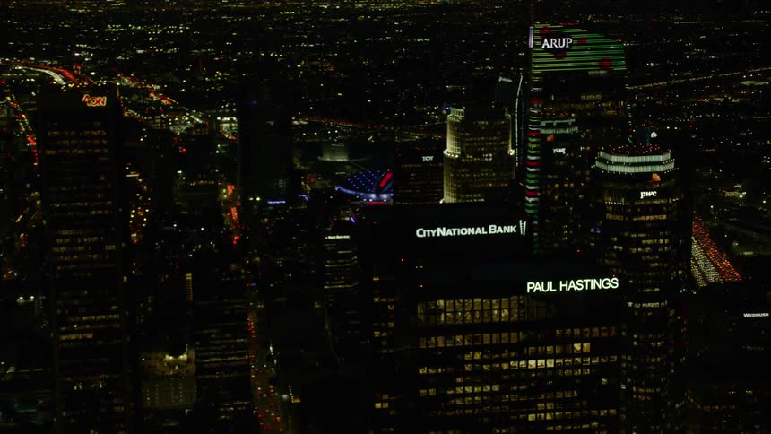 Los Angeles Skyline during the holidays