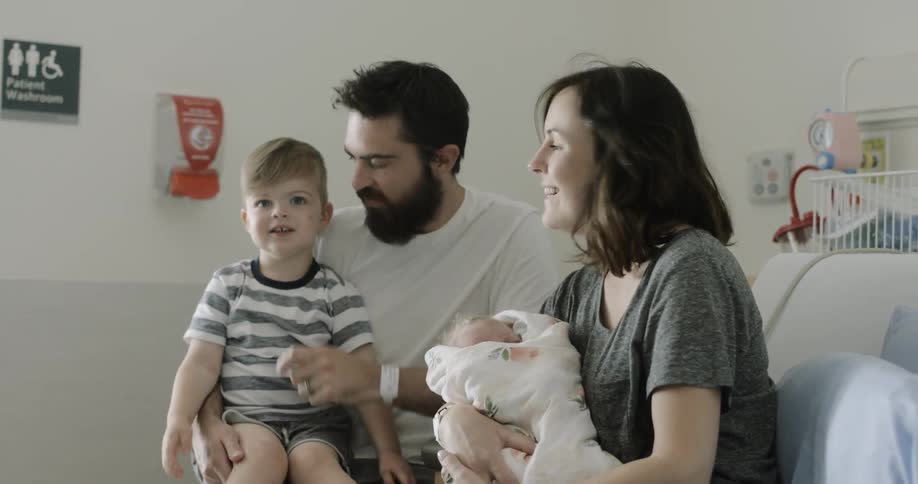 A family poses for a picture