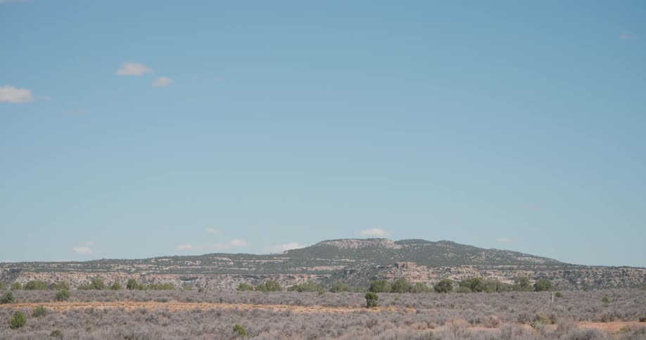 Vegetation covers a rural landscape on a clear day