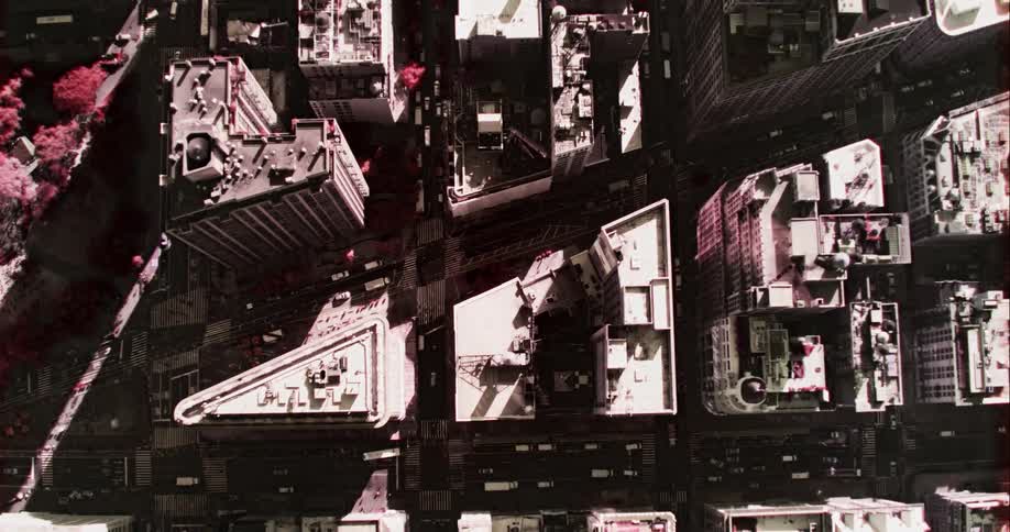 A city with buildings and roads