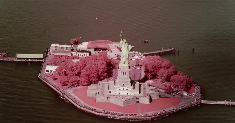 The statue of liberty on liberty island