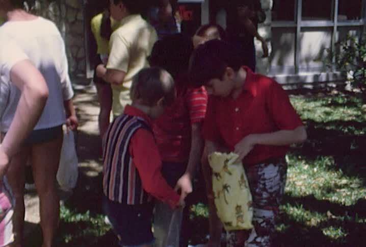A boy shares some of the easter eggs found before hunting for more