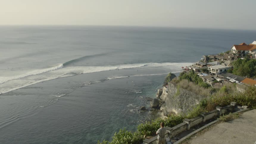 Landscape view of houses on the coast