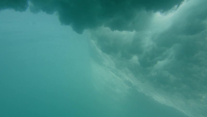 Underwater view of waves in the ocean
