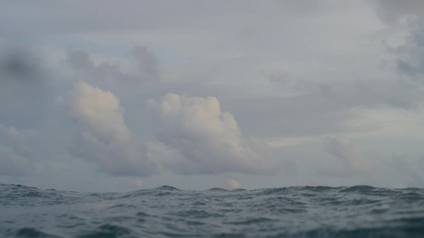 Agitated water at the middle of the ocean