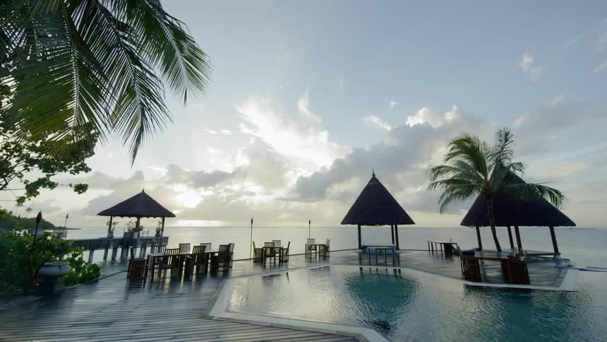 Time lapse view of a resort area