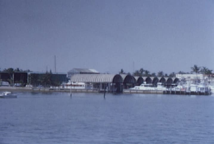 Buildings on the shore seen from the water