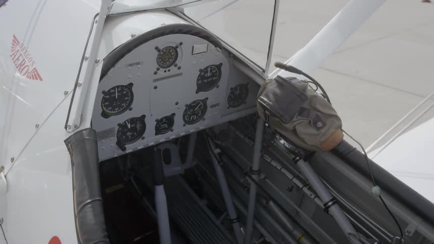 The inside of a small aircraft is shown