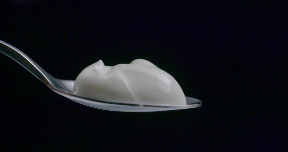 Cream on a spoon