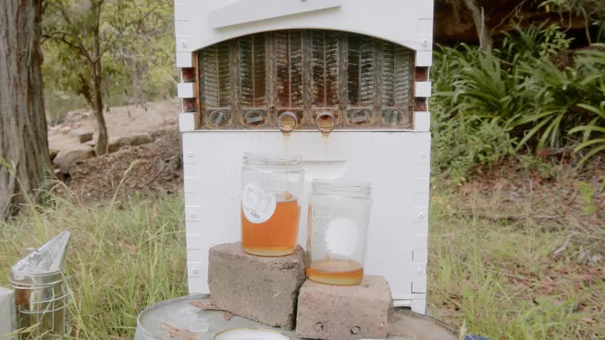 Liquid comes out of tap and in to containers