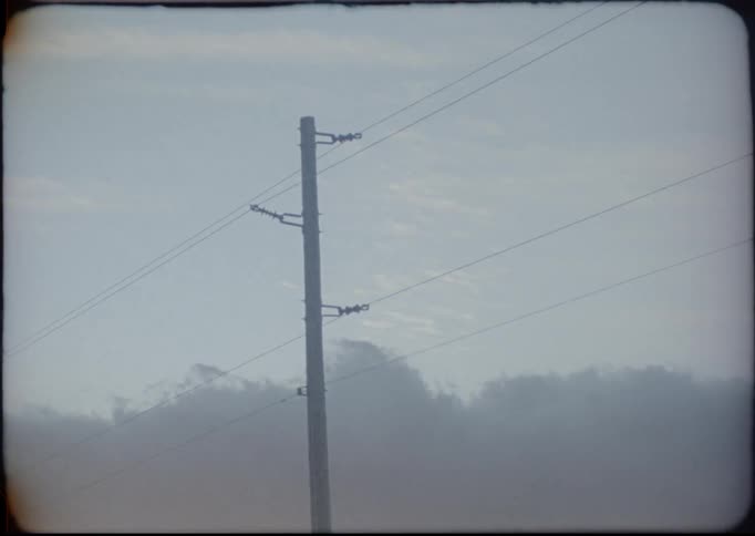 Vintage close up shot of an electrical pole