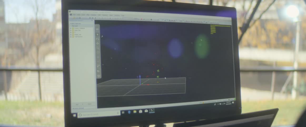 A person works on an animation on a computer screen