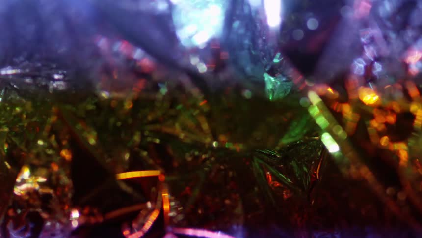 Abstract lighting reflecting off a silver surface
