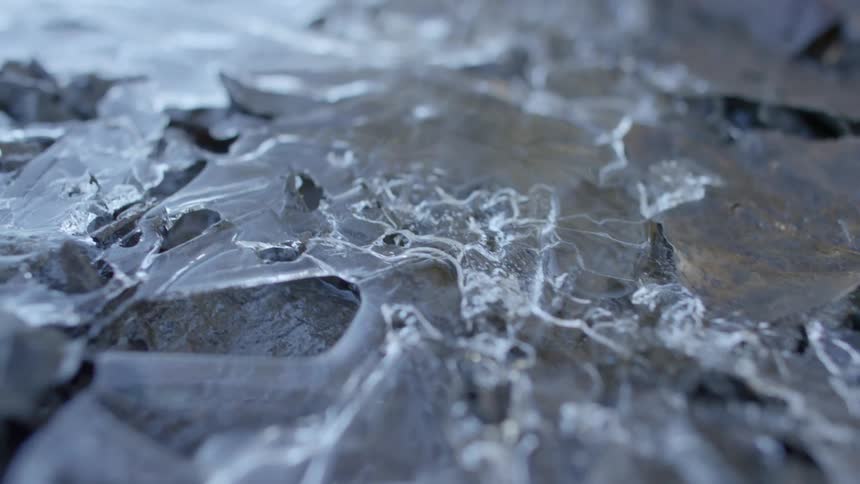 Ice chips on the rocks