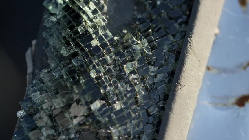 The wall is damaged outside