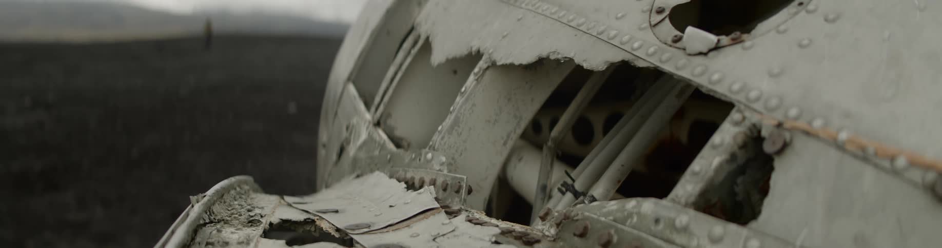 The shell of an old aircraft