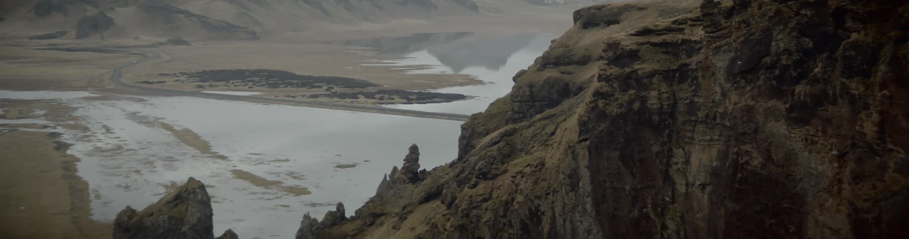 Puddles form between canyons