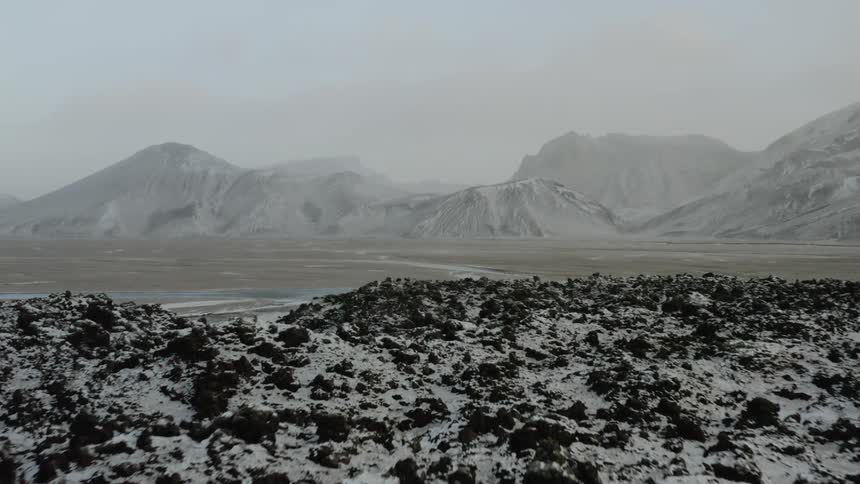 Time lapse of flat land and mountains