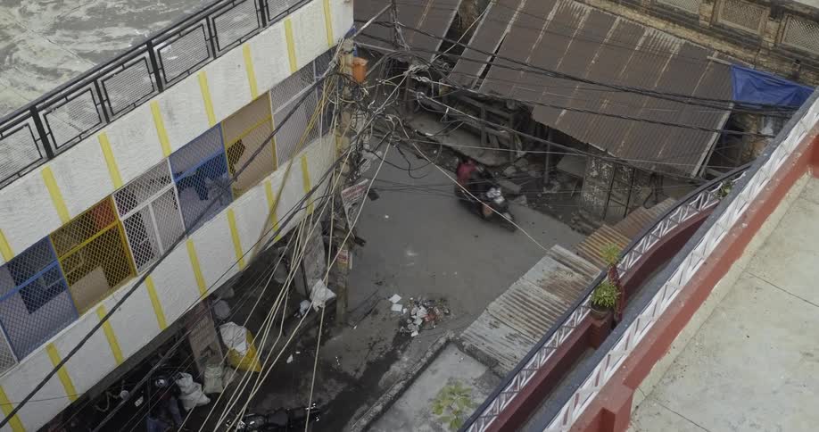 View of India neighborhood street from above