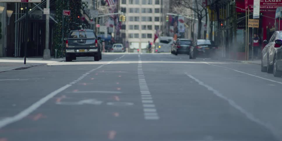 Empty street in city downtown at day