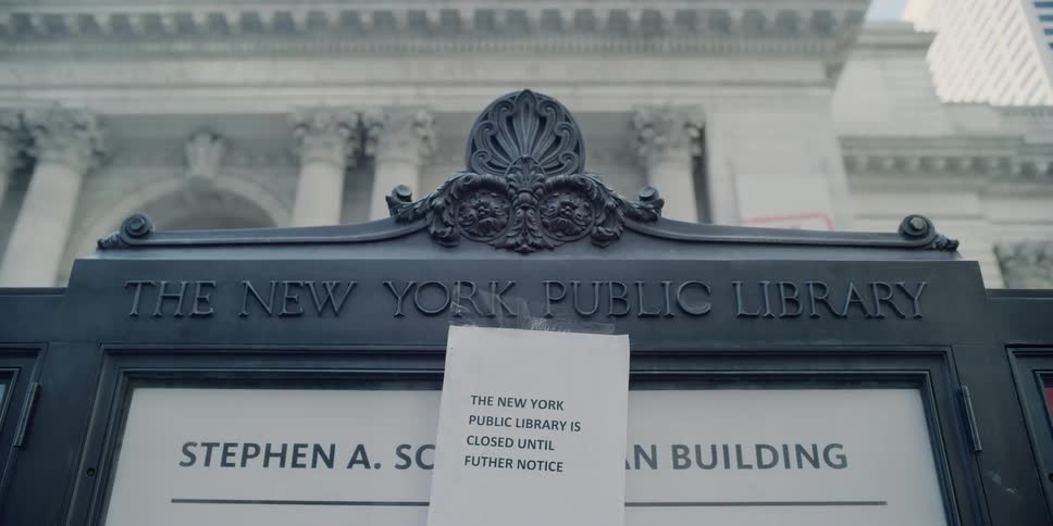 A closed sign on a library