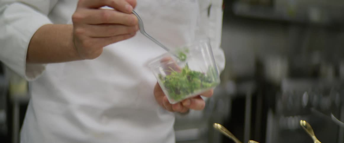 A chef prepares food