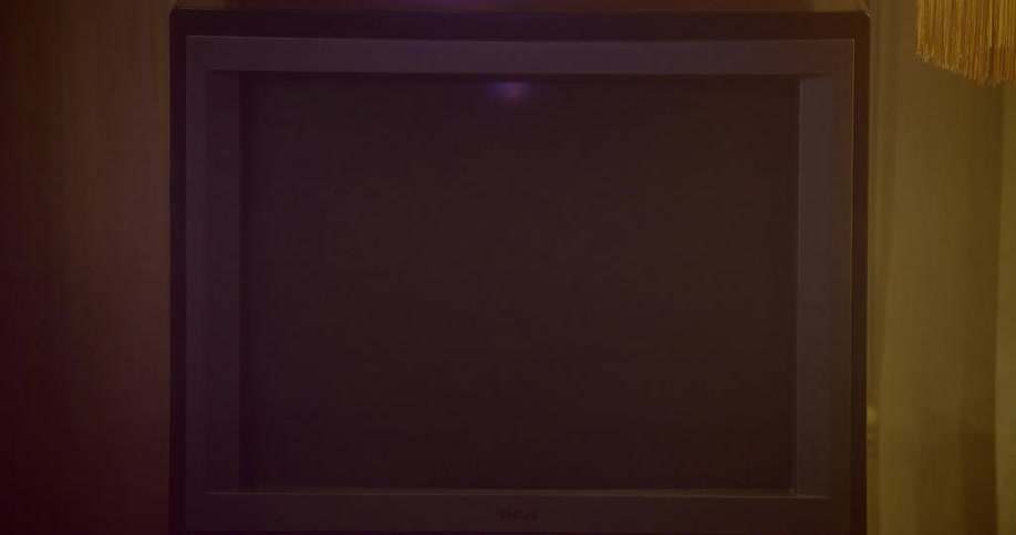 Footage of a dark television screen