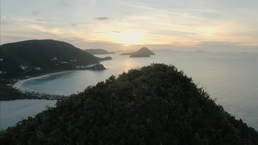 Aerial view of the water and shoreline