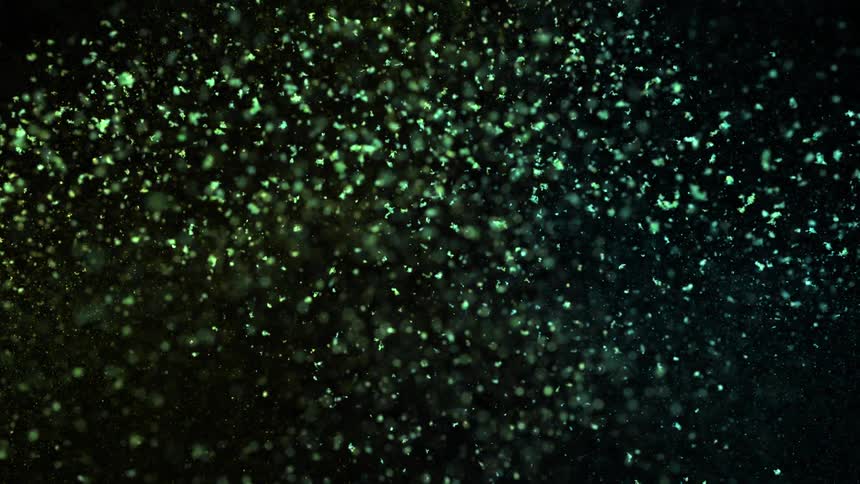 Two balls of color collide and explode in to colored particles