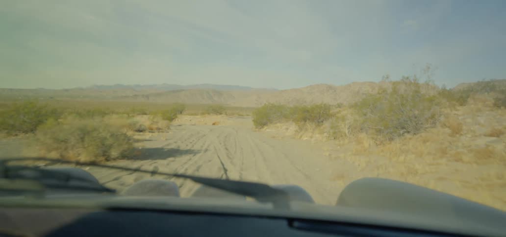 A car travels off road