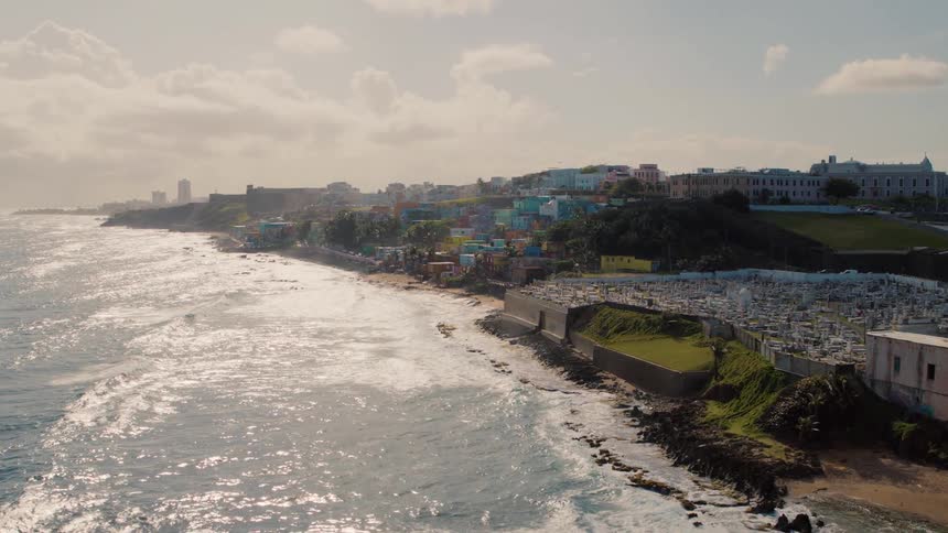 The city sits on the shore