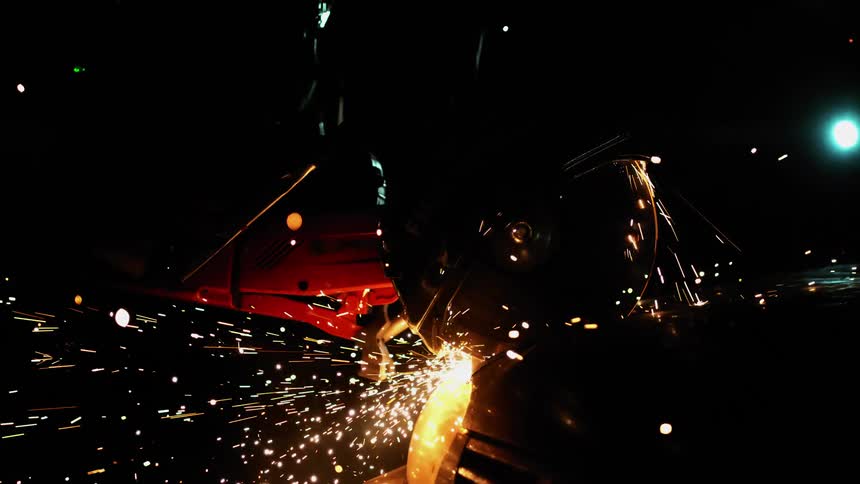 Sparks fly from machine