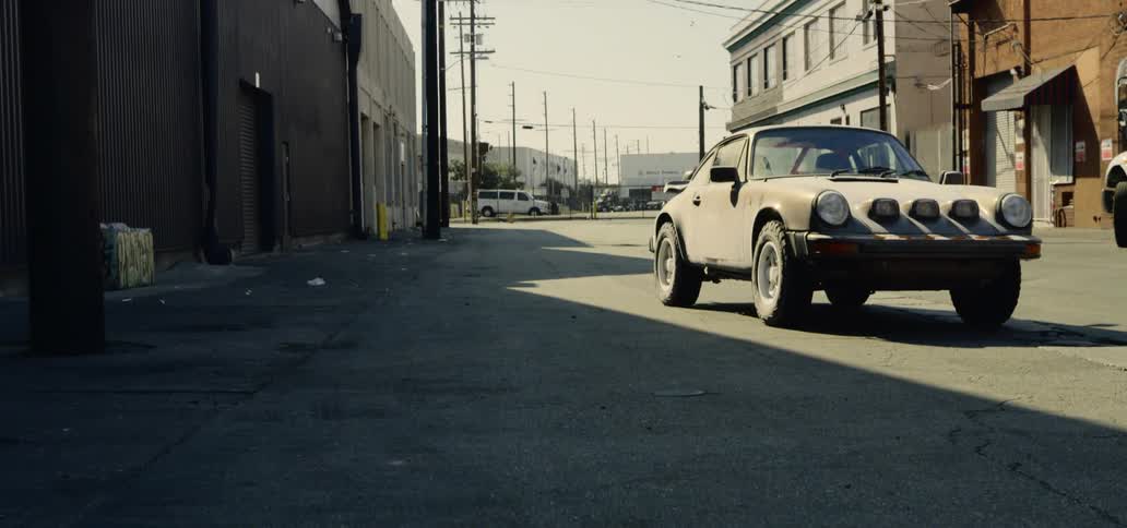 A car is parked on the road