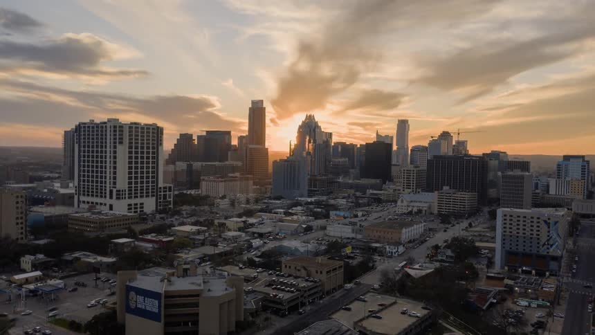 The city at dusk