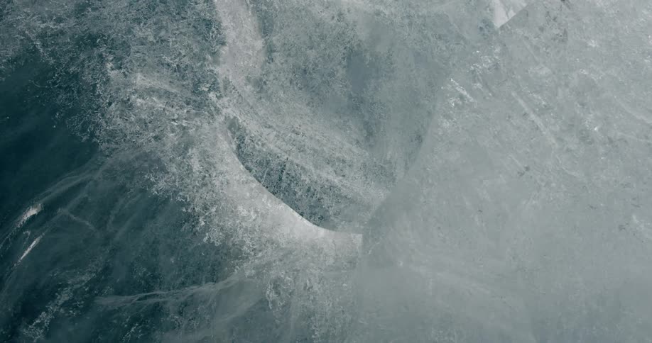 Gray and blue shapes that look like ice
