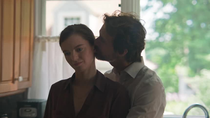 A man and woman talk