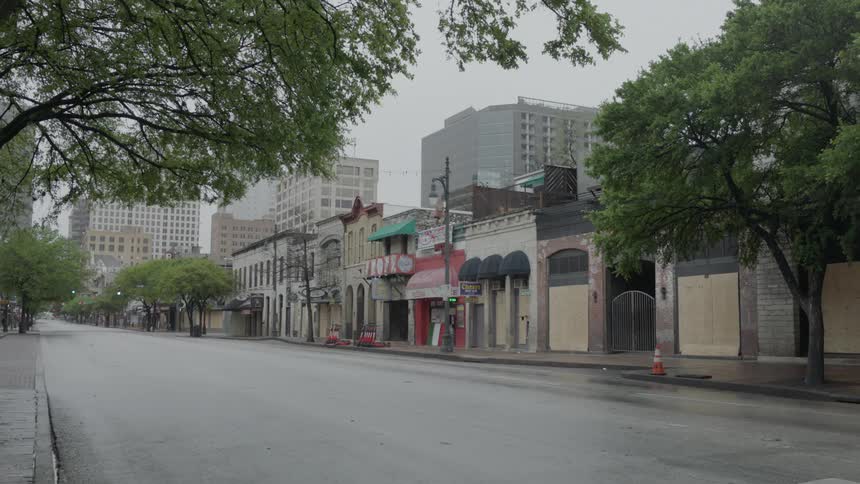 Empty street in city downtown