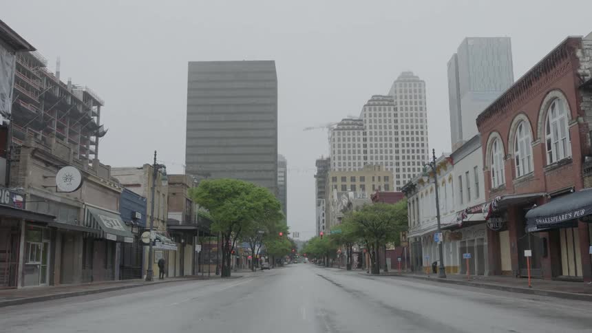 A city street stands completely empty