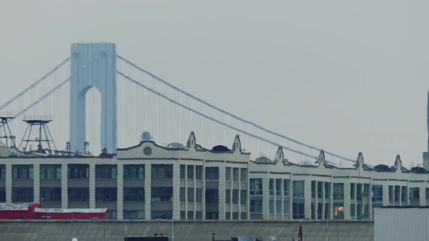 A bridge behind the building