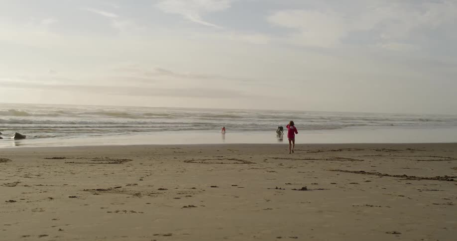 Girl running on the beach