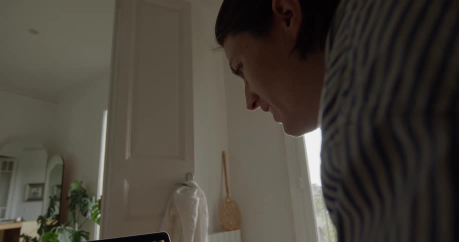 A person is video chatting with someone