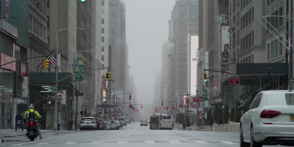 Empty streets in new york on an overcast day