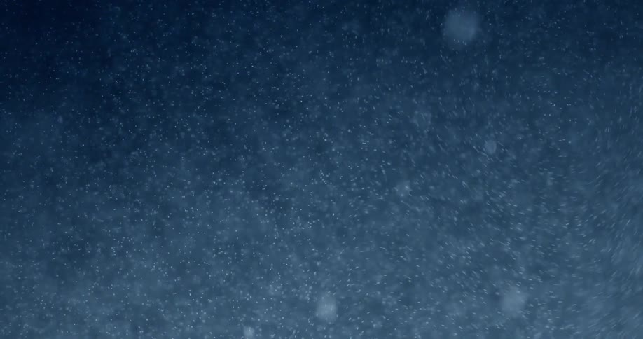 Snow falling in the night sky