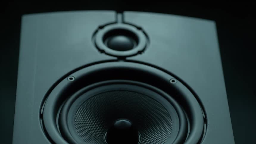 Speaker vibrates as music is played
