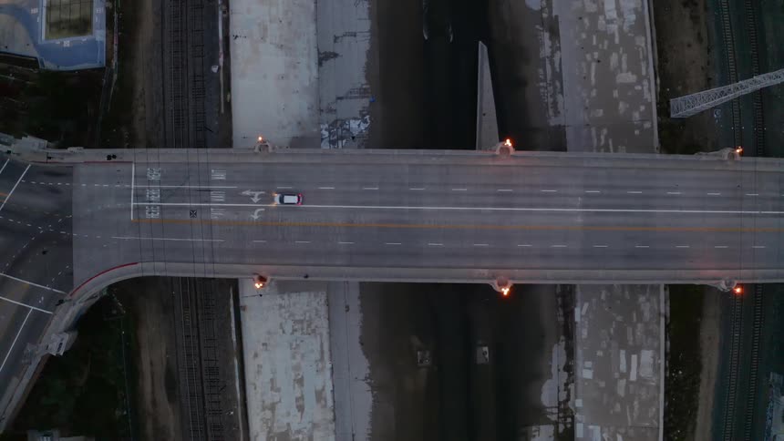 Aerial shot of a bridge