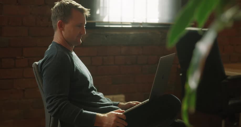 Man using laptop for video chat