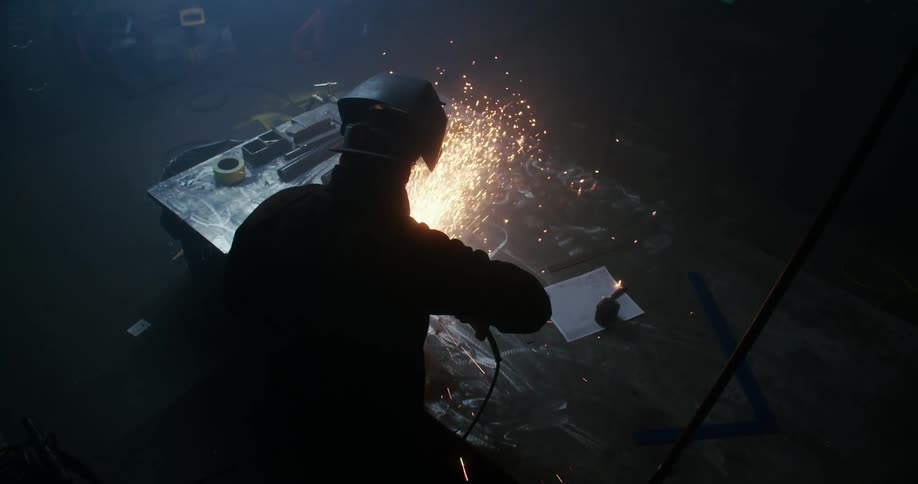 Sparks fly on table