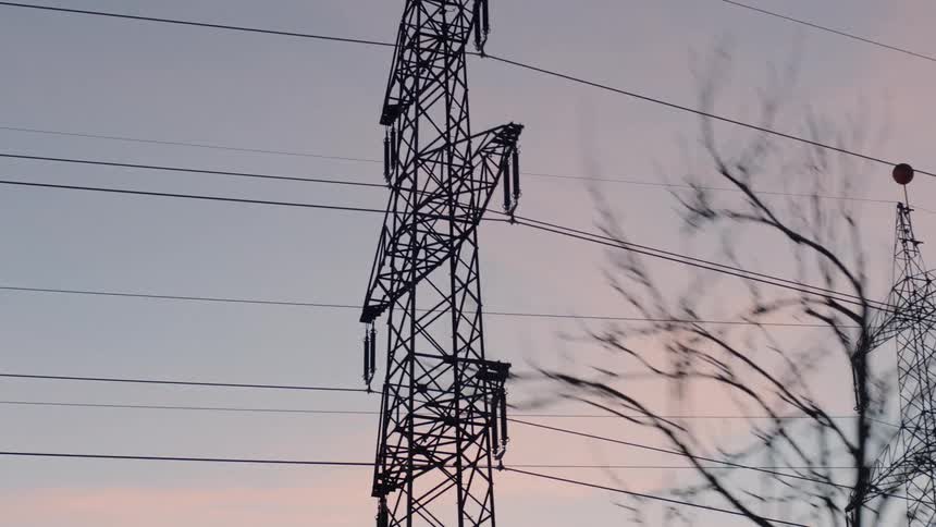 Power lines against the sky