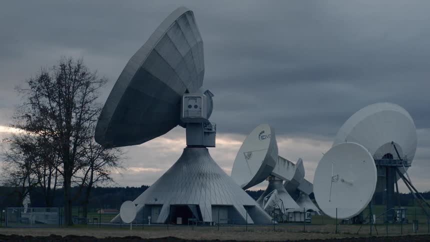 Radio telescopes in a field