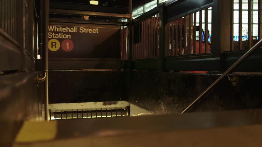 A subway entrance in the city